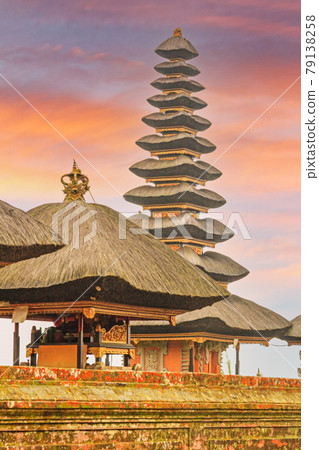 Picture of Pura Ulun Danu Bratan temple complex at Banau Beratan lake on the Indonesian island Bali Picture of Pura Ulun Danu Bratan temple complex at Banau Beratan lake on the Indonesian island Bali 79138258