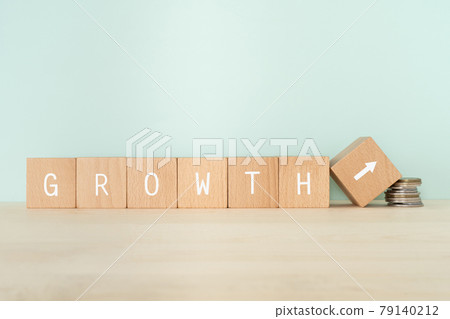 Growth, increase, development | Blocks and money labeled "GROWTH" 79140212