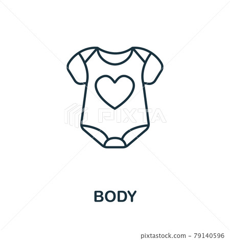Body icon from baby things collection. Simple line element Body symbol for templates, web design and infographics 79140596