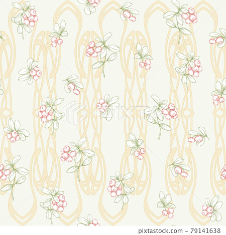 Cranberry. Seamless pattern 79141638