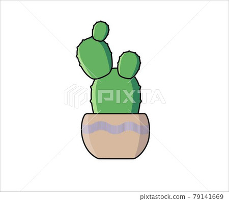 Opuntia or Bunny ears cactus vector illustration in flat style. 79141669