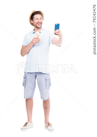 Man With Ice Cream 79142476