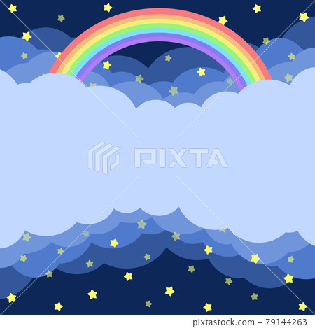 Cloud background square rainbow and starry sky Cloud background square rainbow and starry sky 79144263