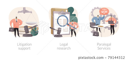 Legal outsourcing abstract concept vector illustrations. 79144312
