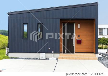 Exterior of new house, front entrance, exterior 79144746