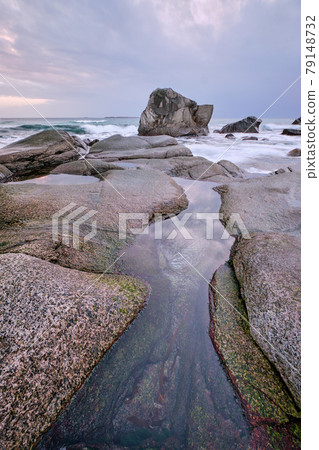 Beach of fjord in Norway Beach of fjord in Norway 79148732
