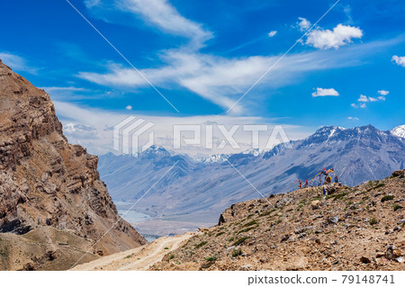 View of Spiti valley and Spiti river in Himalayas. View of Spiti valley and Spiti river in Himalayas. 79148741