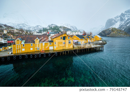 Nusfjord fishing village in Norway 79148747