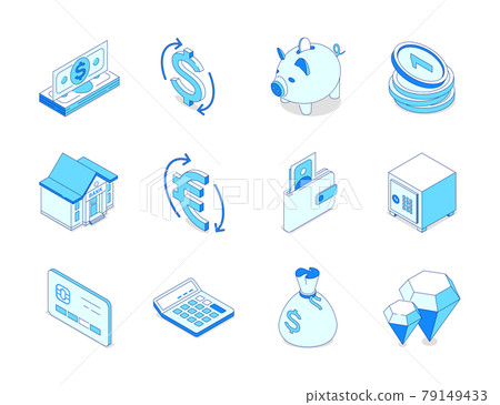 Business and finance - modern isometric icons set Business and finance - modern isometric icons set 79149433