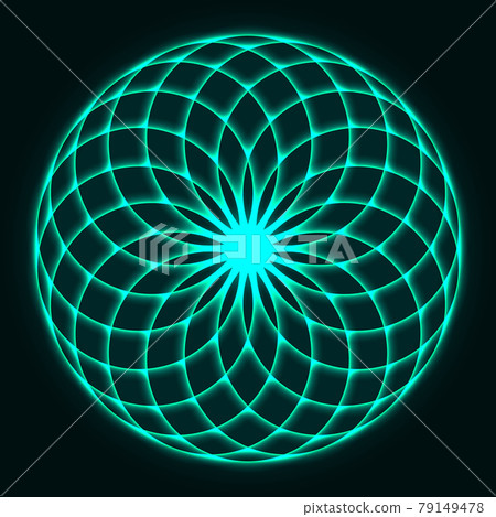 Mandala design. Flower of Life. Sacred Geometry. Pattern of rotating circles. Mathematical symbol. Balance and harmony. Vector illustration. Mandala design. Flower of Life. Sacred Geometry. Pattern of rotating circles. Mathematical symbol. Balance and harmony. Vector illustration. 79149478
