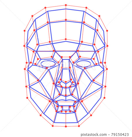 Facial Recognition System concept. Face ID verification services or biometric scanning. System of face recognition for person Identification. Vector illustration. Facial Recognition System concept. Face ID verification services or biometric scanning. System of face recognition for person Identification. Vector illustration. 79150423