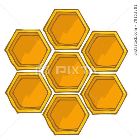 Hexagonal beehive for bees, cells with sweet honey Hexagonal beehive for bees, cells with sweet honey 79153581