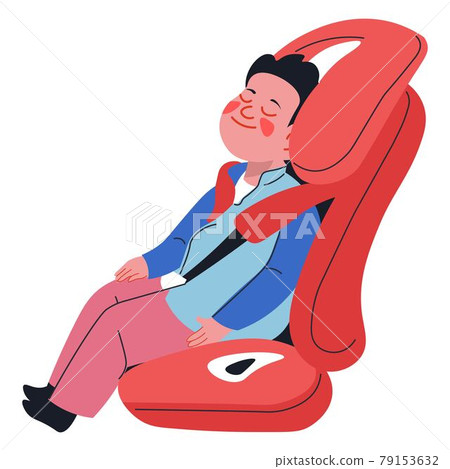 Child boy sleeping in comfy children car seat Child boy sleeping in comfy children car seat 79153632