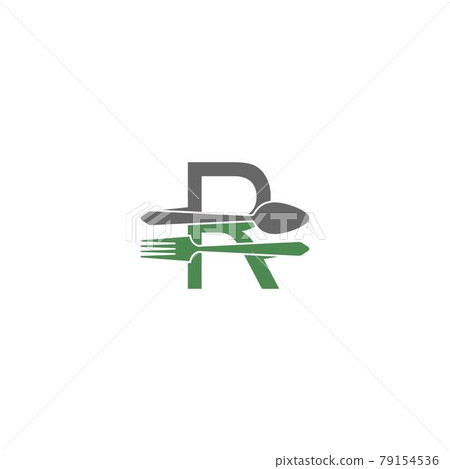 Letter R with fork and spoon logo icon design vector 79154536