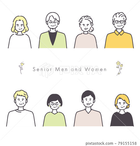 Senior male and female icon illustration 79155158