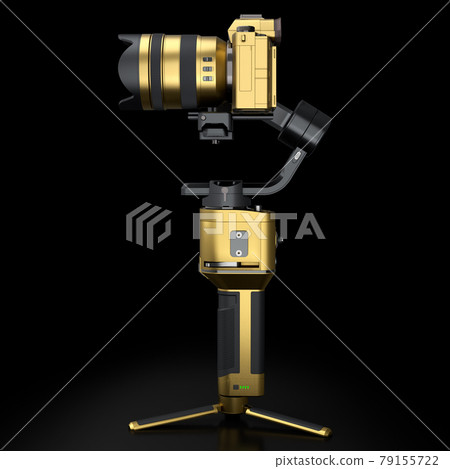 3-axis gimbal stabilization system with nonexistent mirrorless camera isolated 79155722