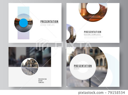 Vector layout of the presentation slides design business templates, multipurpose template for presentation brochure, cover. Background template with rounds, circles for IT, technology. Minimal style. Vector layout of the presentation slides design business templates, multipurpose template for presentation brochure, cover. Background template with rounds, circles for IT, technology. Minimal style. 79158534