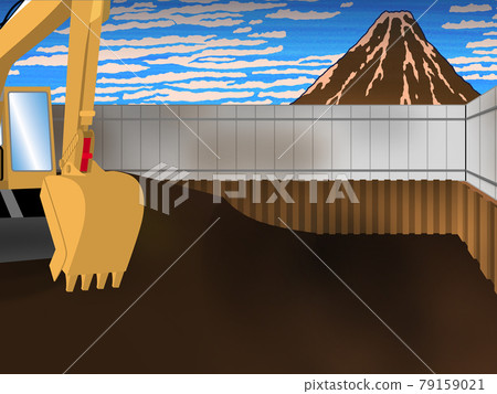 Ukiyo-e Mt. Fuji construction site 79159021