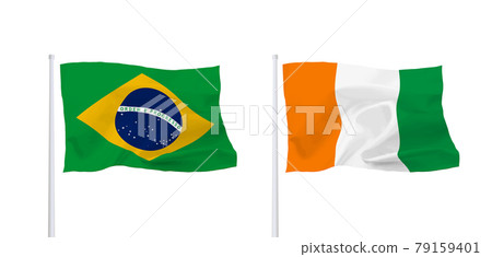 Côte d'Ivoire and the Brazilian flag Côte d'Ivoire and the Brazilian flag 79159401