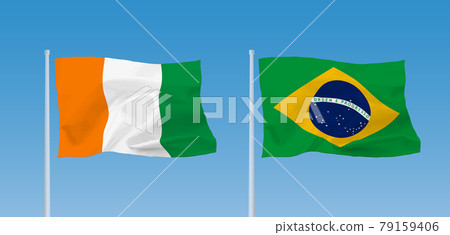Côte d'Ivoire and the Brazilian flag Côte d'Ivoire and the Brazilian flag 79159406