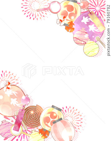 Japanese style summer image illustration background Japanese style summer image illustration background 79160782