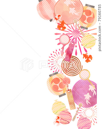 Japanese style summer image illustration background 79160785