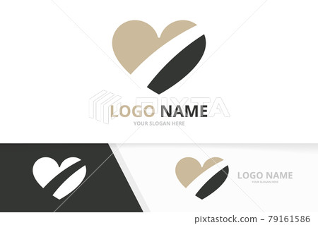 Colorful heart combination. Modern care logotype design template. Colorful heart combination. Modern care logotype design template. 79161586
