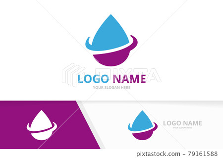 Aqua water drop logo combination. Unique waterdrop delivery logotype design template. Aqua water drop logo combination. Unique waterdrop delivery logotype design template. 79161588