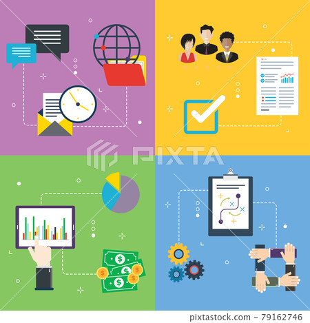 Business, growth, leadership, financial, statement and planning icons. 79162746