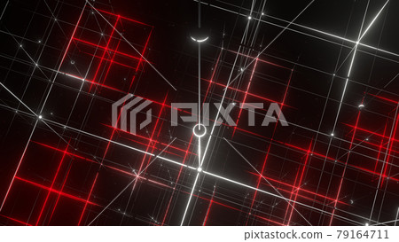 Grid Face-centered cubic lattice structure Three-dimensional wire frame Red [There is another Ver] 79164711