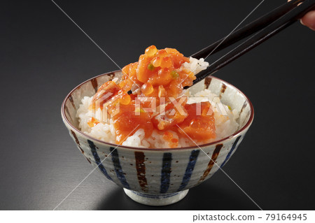 Image of salmon pickled in Ruibe on rice Image of salmon pickled in Ruibe on rice 79164945