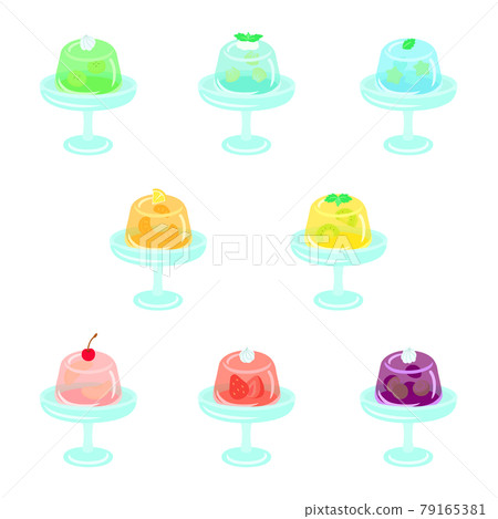 Fruit jelly with decoration (rounded corners) + dessert plate 79165381