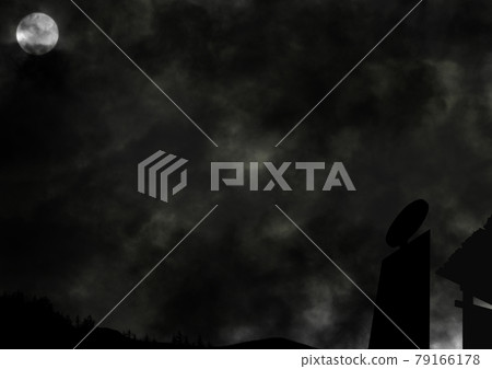 漆黑的夜空和巴士站的滿月 漆黑的夜空和巴士站的滿月 79166178