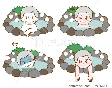 A fat elderly man who gets sick in a hot spring A fat elderly man who gets sick in a hot spring 79166310