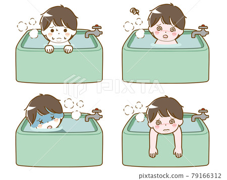 一個在洗澡時生病的胖小男孩 一個在洗澡時生病的胖小男孩 79166312