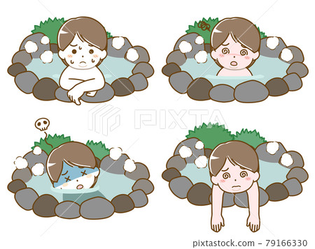 A fat young man who gets sick in a hot spring 79166330