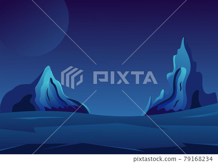 Astronaut With Rocket Background Illustration For Explore In Outer Space And Movement See Stars, Moon, Planets, Ufo Or Asteroids 79168234