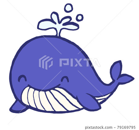 Cute hand-drawn illustration of a whale 79169795