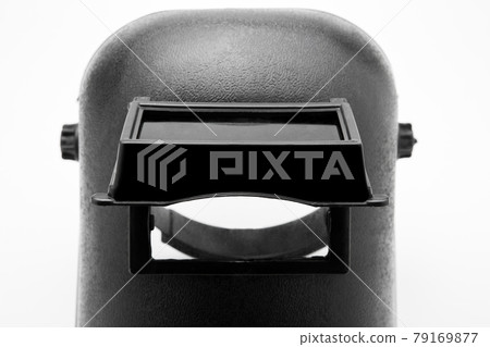 Black welding light protection mask on a white background 79169877
