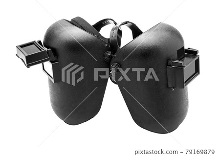 Black welding light protection mask on a white background Black welding light protection mask on a white background 79169879