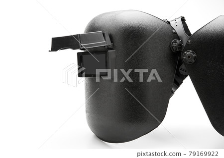 Black welding light protection mask on a white background 79169922