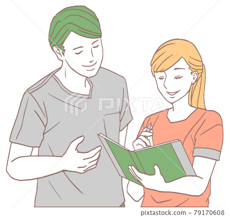 Medical staff having a meeting (simple color) Medical staff having a meeting (simple color) 79170608