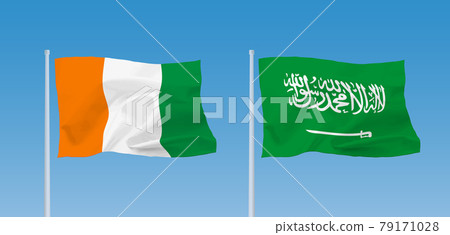 Flags of Saudi Arabia and Côte d'Ivoire Flags of Saudi Arabia and Côte d'Ivoire 79171028