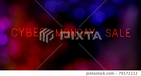 Neon Cyber Monday Sale With Colorful Bokeh 79172112