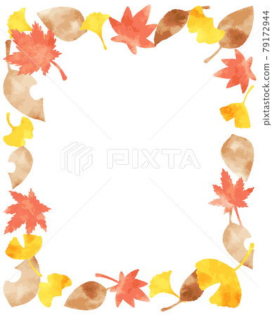 Colorful watercolor autumn leaf frame Colorful watercolor autumn leaf frame 79172944