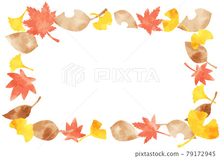 Gentle watercolor autumn leaf frame Gentle watercolor autumn leaf frame 79172945