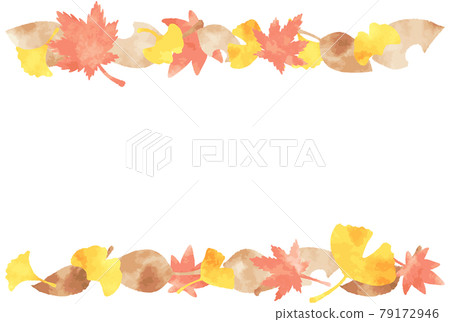 Beautiful watercolor autumn leaf frame Beautiful watercolor autumn leaf frame 79172946
