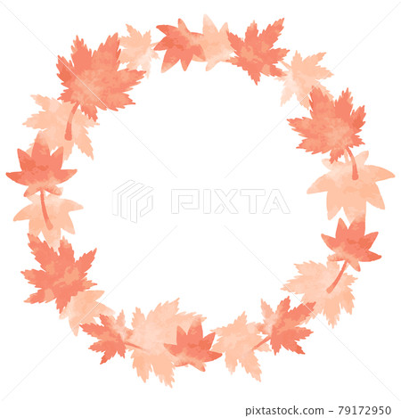 Beautiful watercolor maple circular frame Beautiful watercolor maple circular frame 79172950
