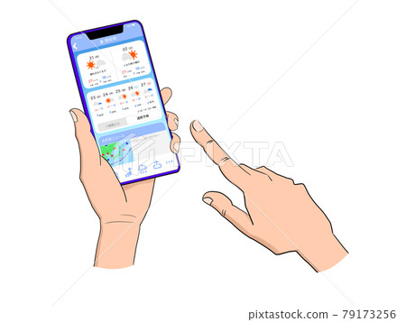 Weather forecast app on your smartphone 79173256