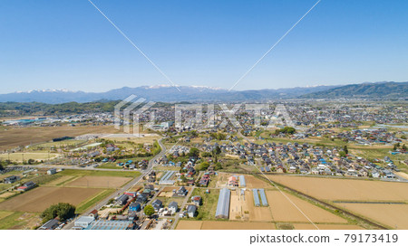 [Fukushima Prefecture] Aerial view of the cityscape of Date City 79173419